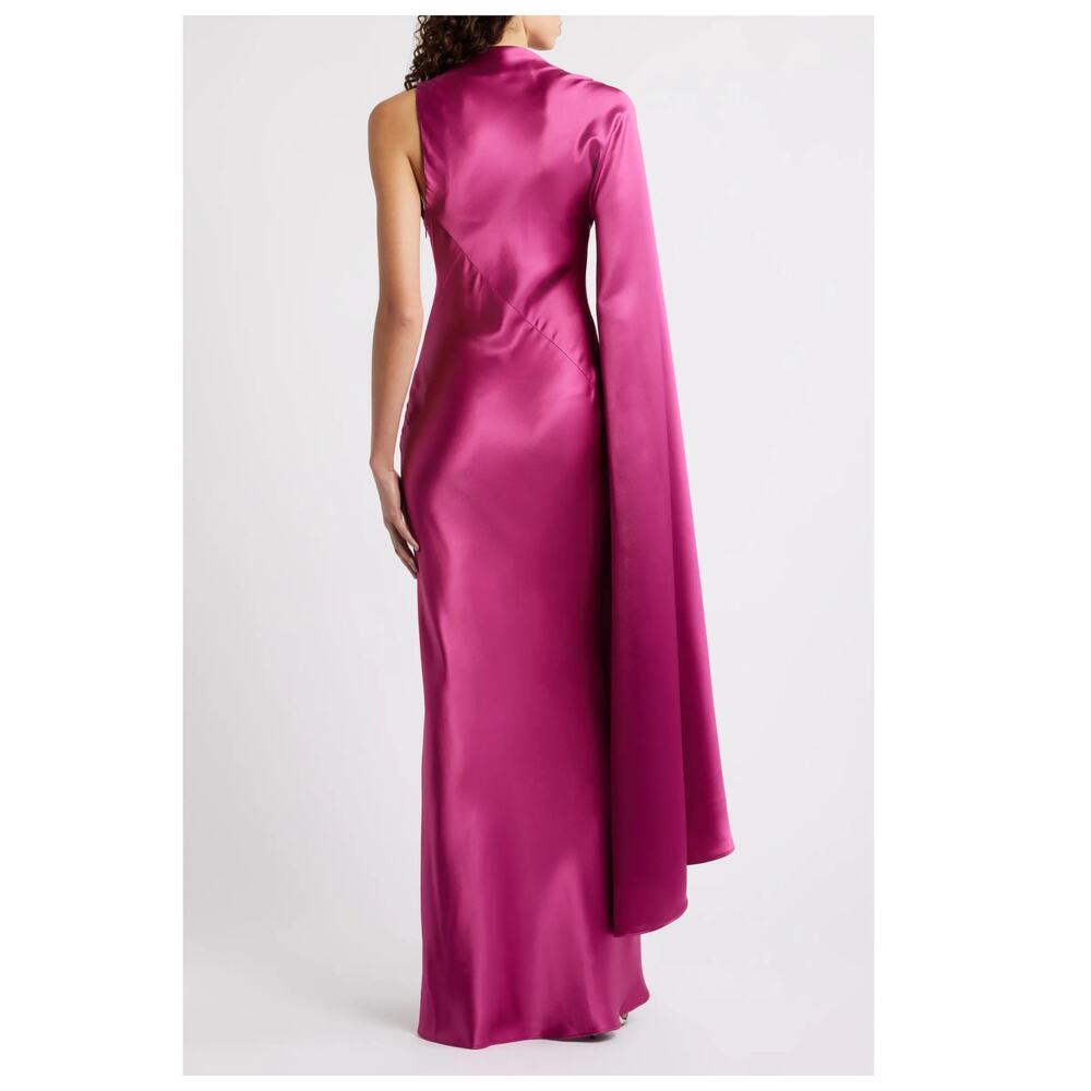 NEW Acler Ropley Drape Bias Cut Satin Maxi Cocktail Dress Size (AU/10, US/6) - Picture 6 of 13